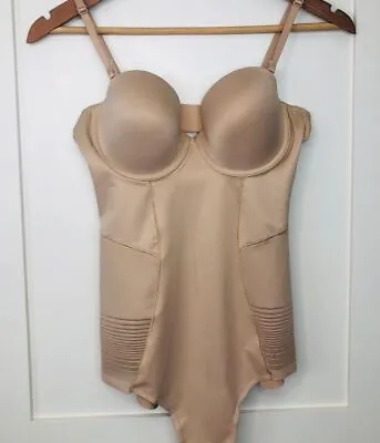 Ex M&S Nude Bodysuit Firm Control Nude Biege Natural Shape Wear Cup F-GG RRP £35 • £16.95