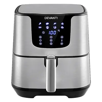 Devanti Air Fryer 7L LCD Fryers Stainless Steel • $101.95