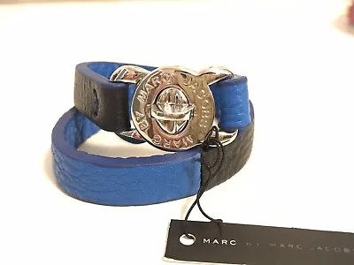 MARC JACOBS 'Turnlock - Katie' Leather Wrap Bracelet Electric Blue NWT  • $60