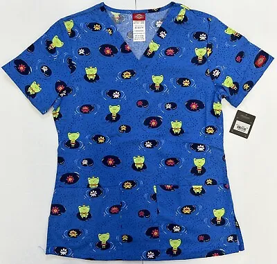 Dickies Women’s Scrub V-Neck Frogs Print Size XS • $16.99