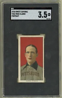 1909 T206 Fred Clarke Pittsburgh Pirates HOF Sweet Caporal SGC 3.5 • $425