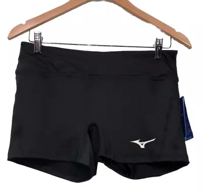 Mizuno Women's Elevated 4  Inseam Volleyball Short Black Large Low Rise Fitted • $26.24