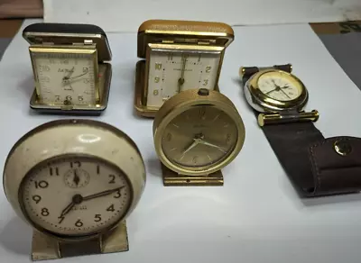 4 Lots Of Vintage Used Traveling Alarm Clocks Seth Thomas Dalvey Walker & Etc. • $0.99