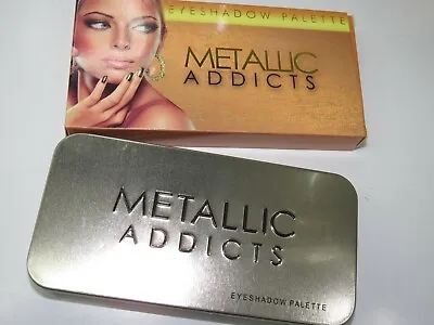 £4.49 • Buy Saffron Metallic Addicts Eyeshadow Eye Shadow Palette In Tin, 9 Metal Shades