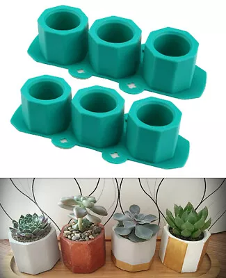 Pack Of 2 Hexagon Silicone Mold For Concrete Flower Pot Or Candles And Resin • $9.99