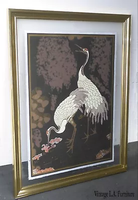 Large 44 Tall Vintage Mid Century Modern Picture Of Two Heron Birds Turner Style • $450