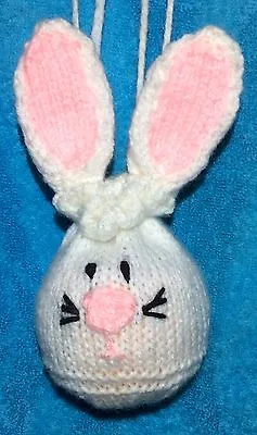 KNITTING PATTERN - Easter Bunny Drawstring Rabbit Bag 10cms Fits Choc Orange • £3.25