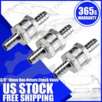 3Pcs 10mm 3/8  Inline Check Valve Fuel Diesel Liquid Oil Air One Way Non Return • $10.79