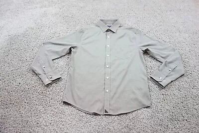 UNTUCKit Shirt Mens Medium Brown Button Up Slim Fit Houndstooth Ripasso • $24.97