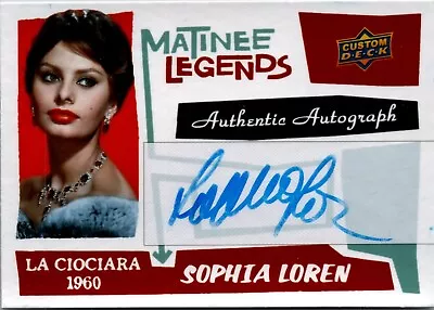 Sophia Loren Authentic Autographed Signed Matinee Legends Custom Trading Card • $30.73