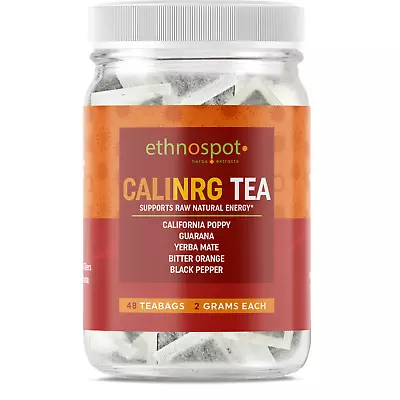 CaliNRG Herbal Energy Tea - Guarana Yerba Mate Orange - 48 Vegan Teabags • £21.04