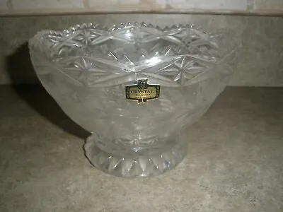 NEW Vintage  Zajecar Crystal Bowl  24% PbO  24% Lead  Made In Yugoslavia  6  X 4 • $35