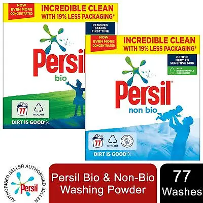 1x Or 2x(77Wor154W) Persil Non-Bio Or Bio Tough On Stains Laundry Washing Powder • £34.49