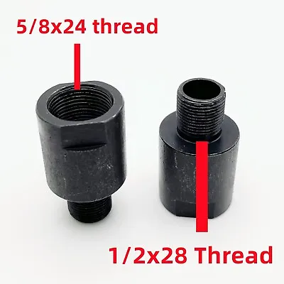 2 Pack 1/2x28 Male To 5/8x24 Female Steel Muzzle Thread Adapter Free Washer • $26.99