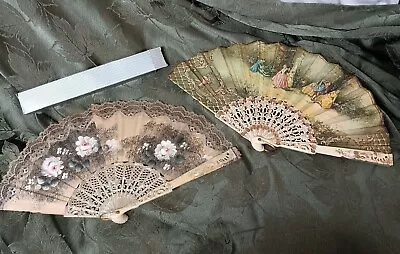 Wow!! Vintage Hand Fans/decor!! Lot Of 2 • $79.99