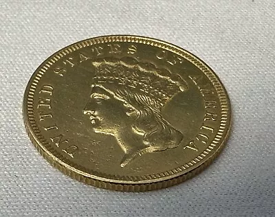 1857 $3 Indian Princess Head Gold Three-Dollar Piece • $1275