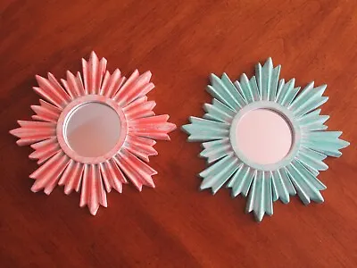 Sunburst Plastic Wall Mirror Modern Home Decor Hanging 9.7  Sun Handpainted • $15