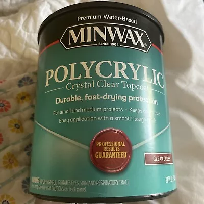 Minwax POLYCRYLIC Clear Fast-Drying Polyurethane Protects Wood 1 Quart ~ U PICK! • $8.99