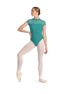 Mirella By Bloch Ladies Mesh Back Cap Sleeved Leotard M5104LM St Tropez Green • £46