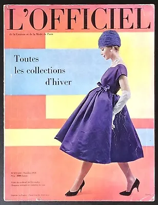 L'Officiel FRENCH October 1958 Vintage Magazine 1950s Fashion • $70