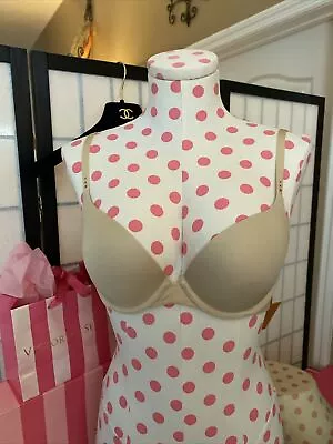 Victoria’s Secret Biofit Uplift T-Shirt Padded Taupe Demi Bra 34C • $39.99