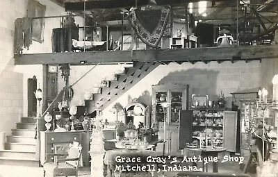 Unmailed Real Photo RPPC Grays Antique Shop Mitchell Indiana IN #265 • $12.50