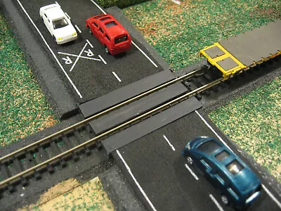 N Scale Code 80 Train Track 24 Foot Black Grade Crossing Road Street  F/shipping • $9.50