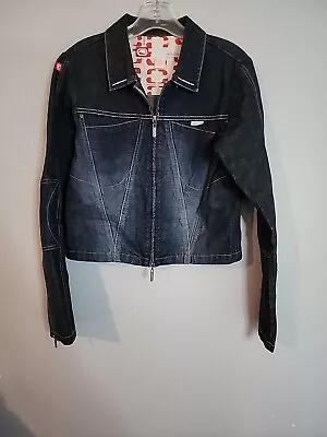 Ecko Red Women’s Size Large Y2K Denim Zip Up Faded Jacket  • $24.99