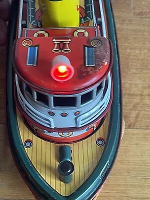 Vintage Tug Boat Modern Toys 1950's Neptune Tin Litho Japan Made  • $300