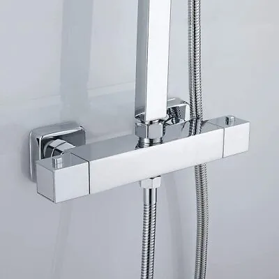 £40.99 • Buy Bathroom Thermostatic Shower Mixer Diverter Bar Valve Tap Twin Outlet Chrome