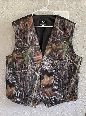 EUC Mossy Oak Camouflage Tuxedo Vest By Bright Colored Tuxedos 2XL • $24.99