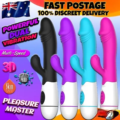 Multi Speed G Spot Dildo Vibrator Rabbit Vaginal Anal Clit Female Wand Sex Toy • $21.50