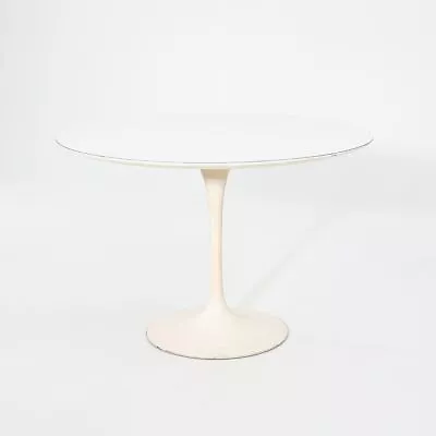 1960s Eero Saarinen For Knoll Tulip Pedestal Dining Table 42  White Laminate Top • £2412.84