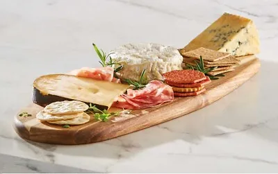 Large ACACIA Wood Serving Board 50 X 20cm Cheese Baguette Wood Platter Soup • £14.95