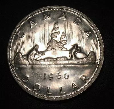 Old Canadian Coins 1960 Silver Bu Unc One Dollar $ 1  Canada • $29.95