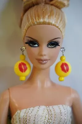 FOX WOLF DESIGN - Barbie Model Muse Yellow KISS BALL Earrings • $8