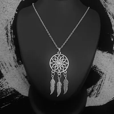 Unisex Trendy Silver Dream Catcher Charms Pendant Necklace Jewellery Gift UK • £4.50
