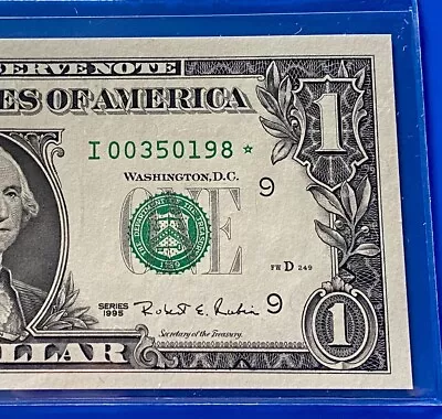 1995 Star Note $1 Dollar Bill ( Minneapolis I ) Low Serial Number  Uncirculated • $10.90