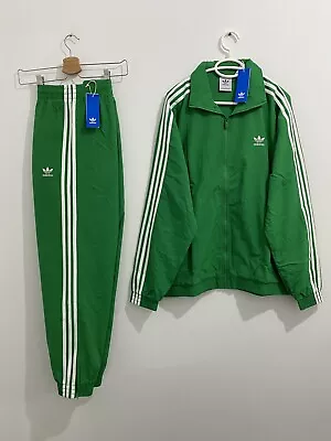 Adidas Originals Adicolor Classics Woven Firebird Tracksuit Green White Size XL • $249