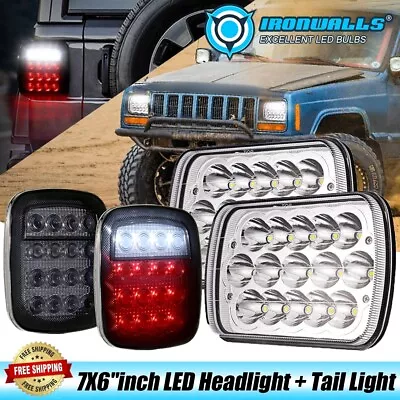 For Jeep Wrangler YJ 1987-1995 LED Headlights Hi/Lo Beam+Led Tail Lights Combo • $63.99