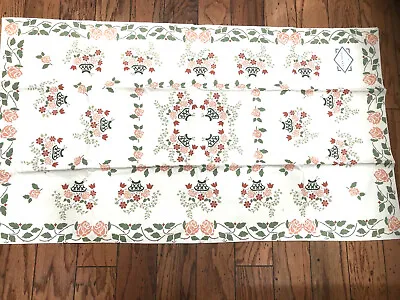 NWT Laura Ashley Printed Cotton Floor Covering 32.5  X 54.5  Cream W/Florals • $43.77