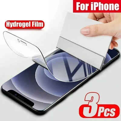 $3.62 • Buy 3x Hydrogel Screen Protector For IPhone 14 13 12 11 XS Pro Max XR X 8 7Plus SE 2