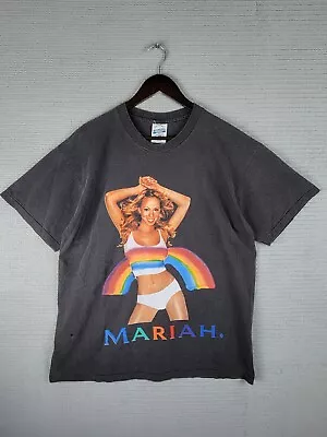 Mariah Carey T-shirt Size XL Bootleg 2 Sided Rainbow Sexy Fade Vtg Wash • $48.72