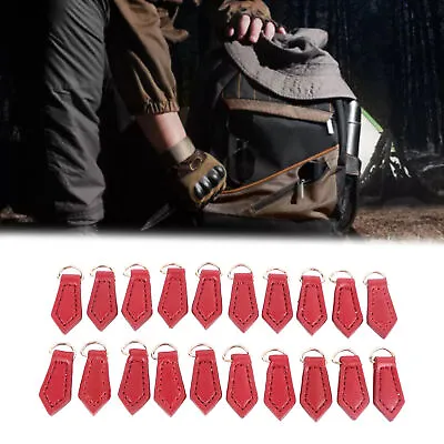 20pcs Rhombus Genuine Leather Zipper Pull Handcraft Zipper Tags Spares (Red) YSE • $25.21