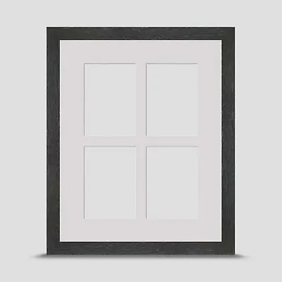 Grey Photo Frame 10x8 Inch Inc DAWN GREY Mount For Four 3.5x2.5 ACEO ART PRINT • £18.45