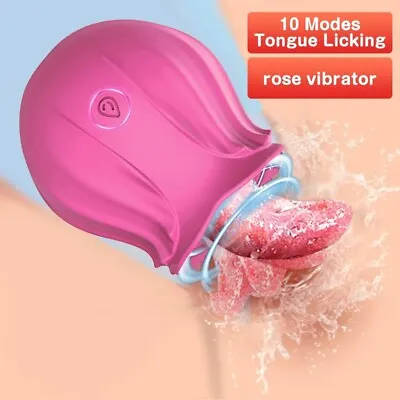 Rose Licking Vibrator Clit Dildo Women G-spot Massager Oral Sex-Toy For Women • $12.21