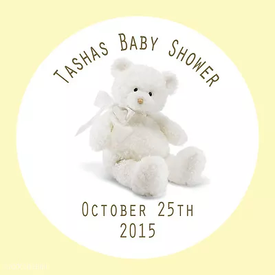 £1.75 • Buy Personalised Teddy Bear Christening Baptism Party Bag Stickers Favours -599