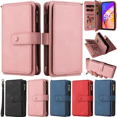 $29.91 • Buy Zipper Wallet Leather Flip Bag Case For Oppo A17 A57 2022 A96 Reno8 Realme C30