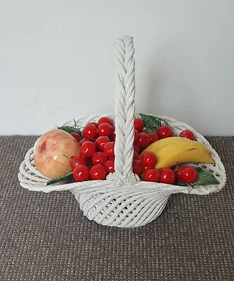 🔶️MCM VINTAGE RETRO ITALIAN ART POTTERY FRUIT BASKET Fornasetti Sottsass #1 • $211.89