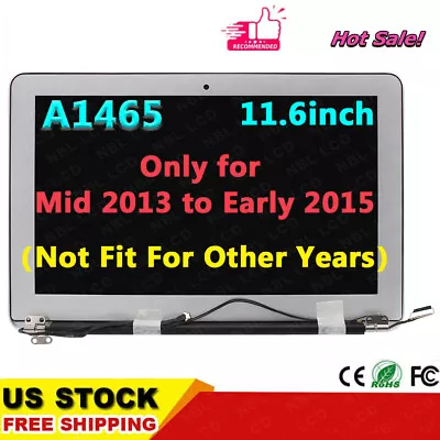 New 11.6  LCD DISPLAY ASSEMBLY - For MacBook Air 11  A1465 2013 2014 MD711 MD712 • $149.90